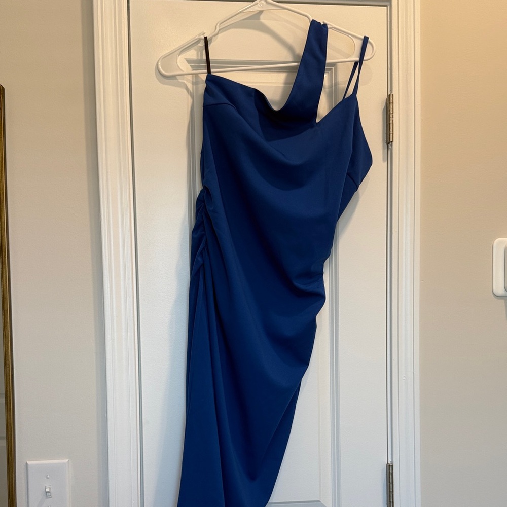 Grace Karin Royal Blue One-Shoulder Dress